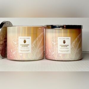 2 x Bath & Body Works Strawberry Daiquiri 3 wick Candle - NWT